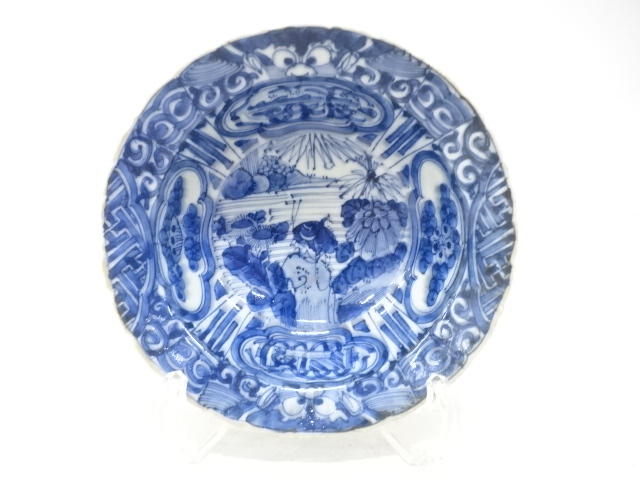 JAPANESE CERAMICS / BOWL / BLUE & WHITE (PORCELAIN) / FLOWER